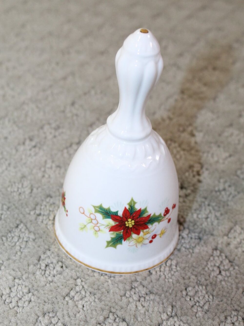 Vintage Royal Albert Bone China Poinsettia Dinner Bell England Christmas